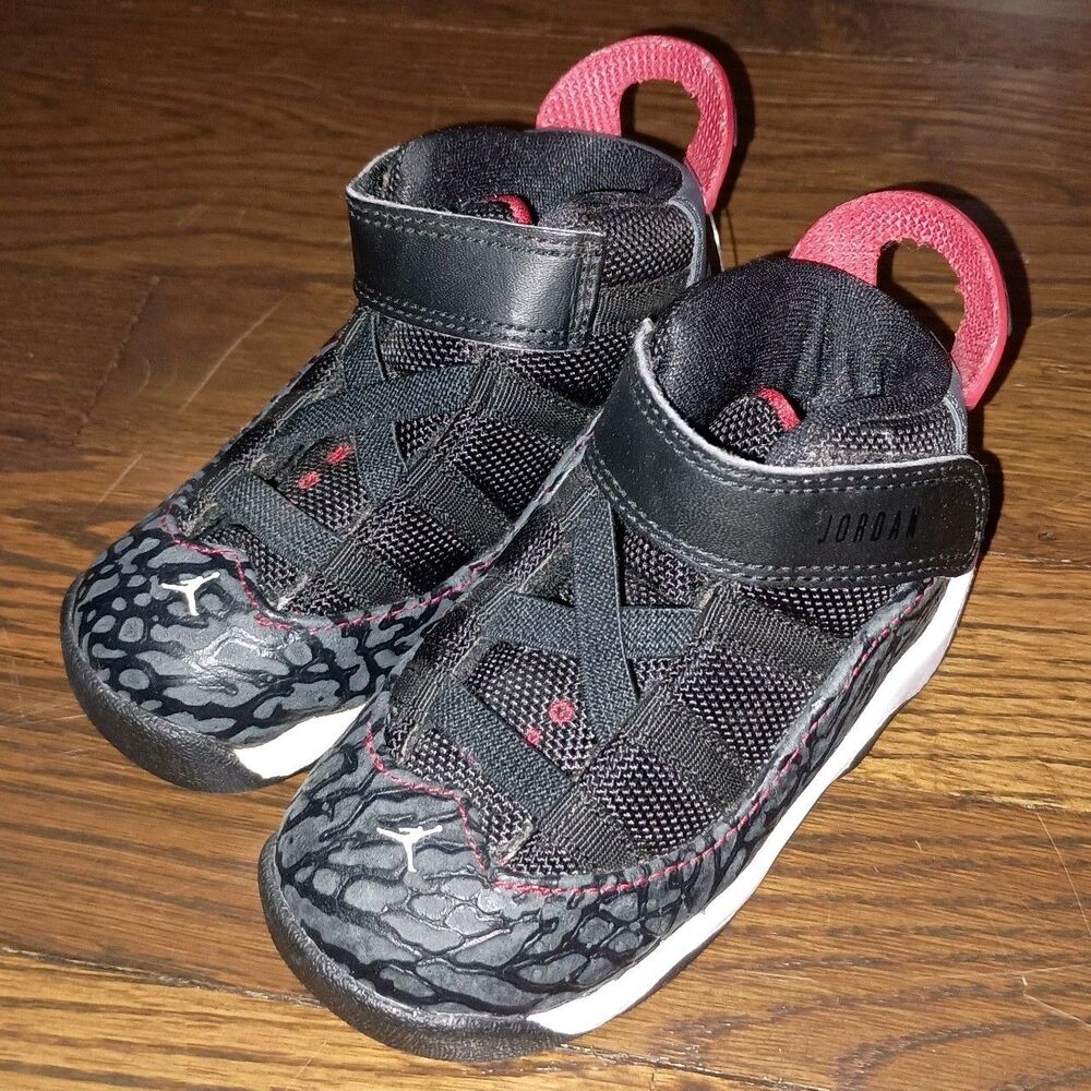 Nike Air Jordan 6 Rings Sneakers Athletic Shoes Toddler 6C Red Black 323420-020